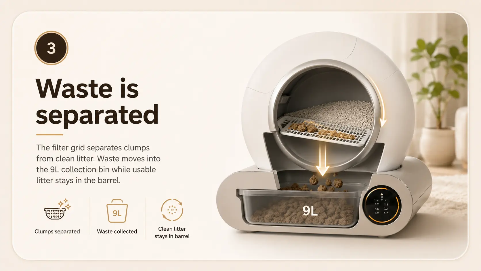 Waste is separated